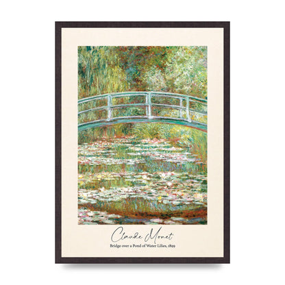 Claude Monet Bridge Over A Pond Of Water Lilies 1899 Wall Art - A2 framed