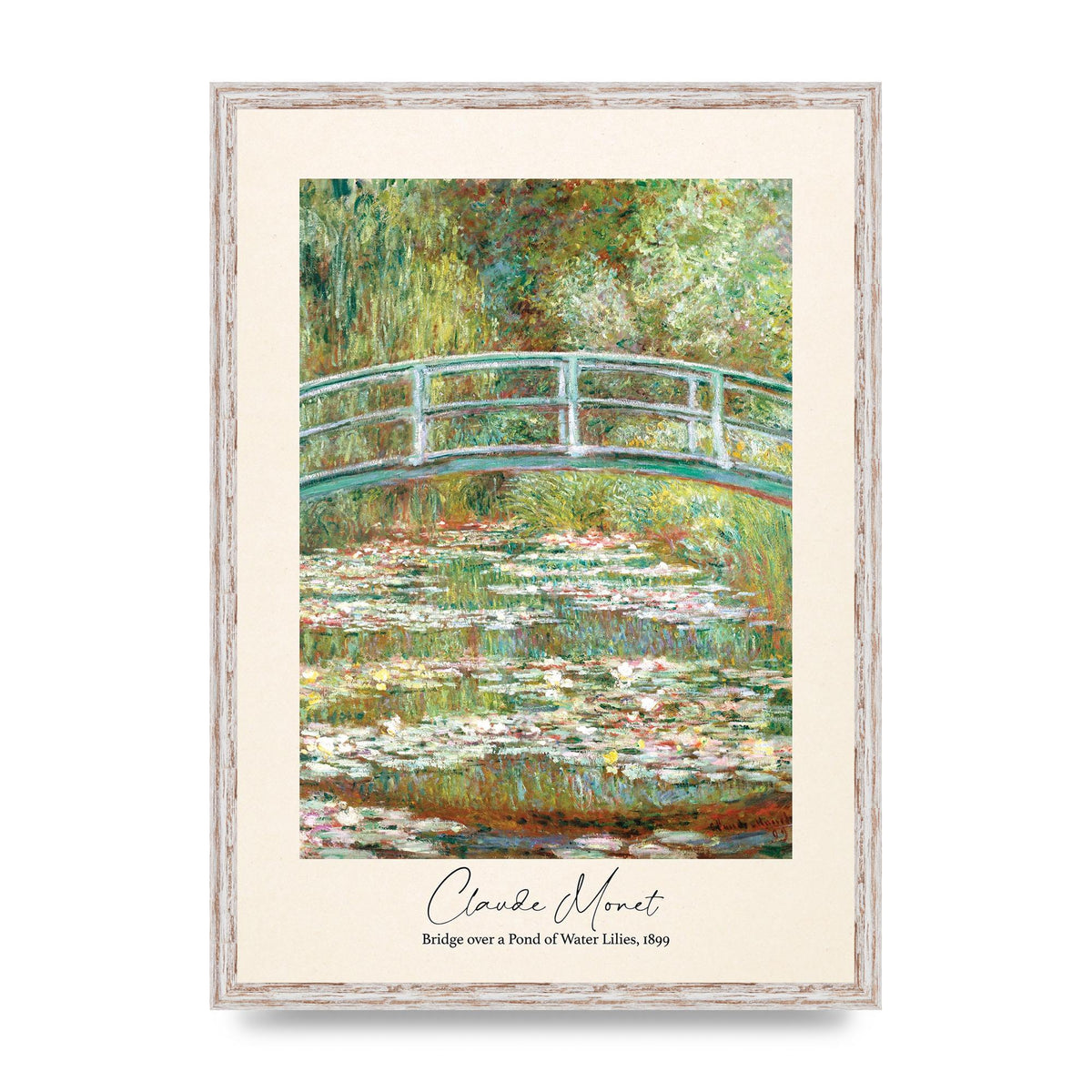 Claude Monet Bridge Over A Pond Of Water Lilies 1899 Wall Art - A2 framed