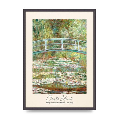 Claude Monet Bridge Over A Pond Of Water Lilies 1899 Wall Art - A2 framed