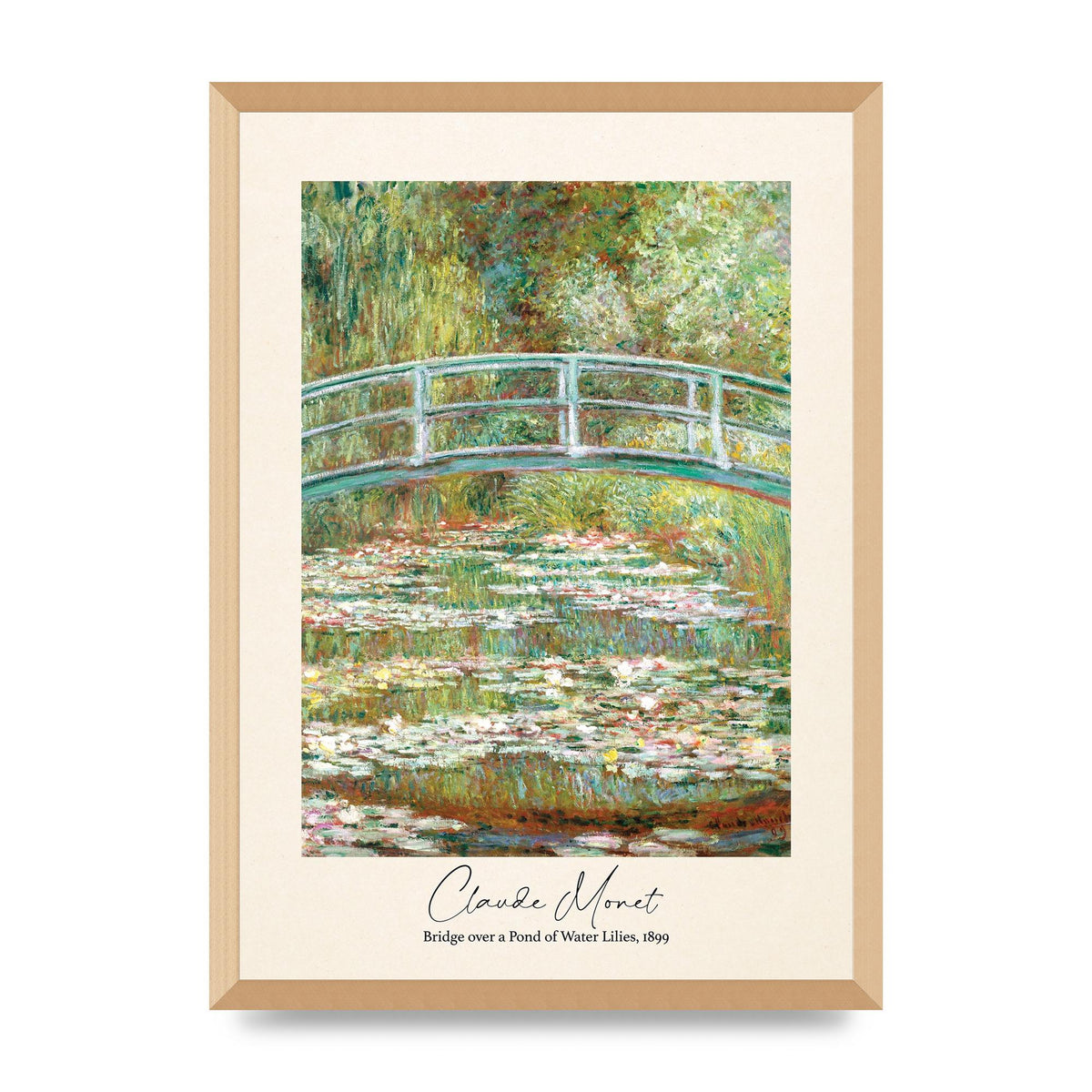 Claude Monet Bridge Over A Pond Of Water Lilies 1899 Wall Art - A2 framed