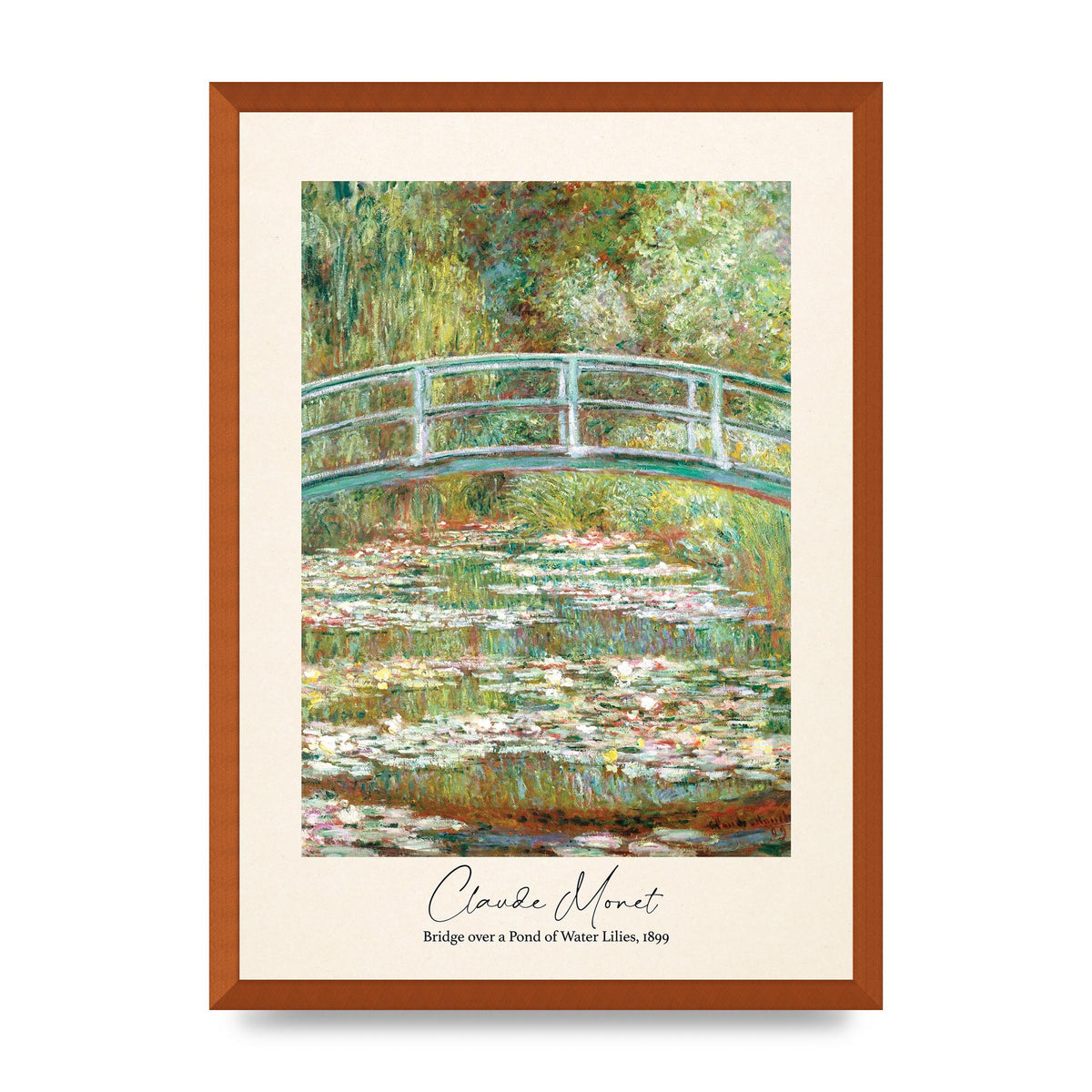 Claude Monet Bridge Over A Pond Of Water Lilies 1899 Wall Art - A2 framed
