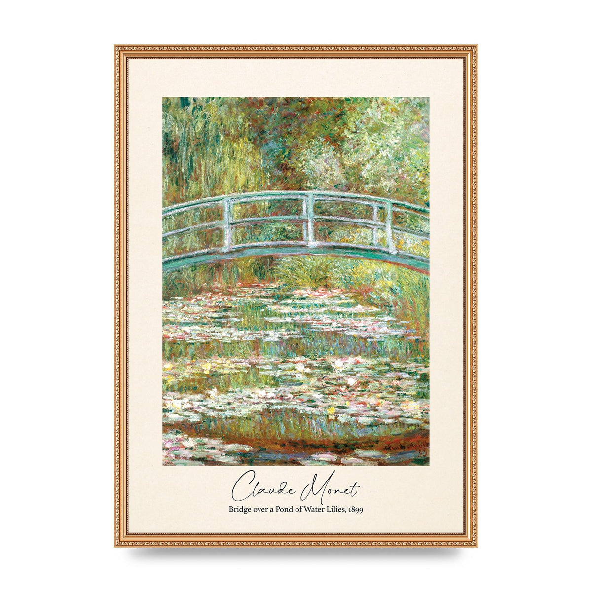 Claude Monet Bridge Over A Pond Of Water Lilies 1899 Wall Art - A2 framed