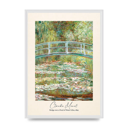 Claude Monet Bridge Over A Pond Of Water Lilies 1899 Wall Art - A2 framed