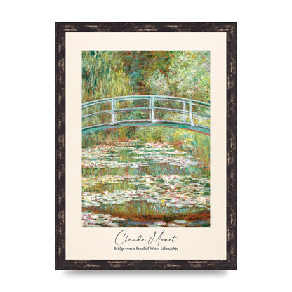 Claude Monet Bridge Over A Pond Of Water Lilies 1899 Wall Art - A3 framed