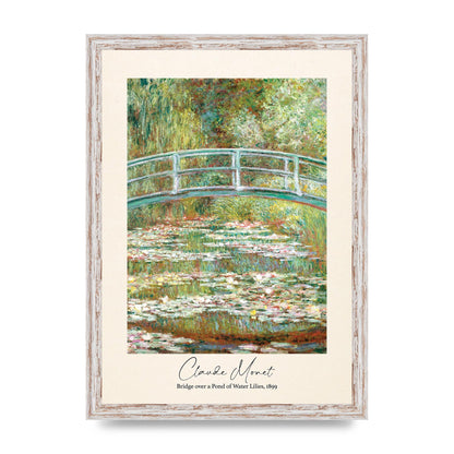 Claude Monet Bridge Over A Pond Of Water Lilies 1899 Wall Art - A3 framed