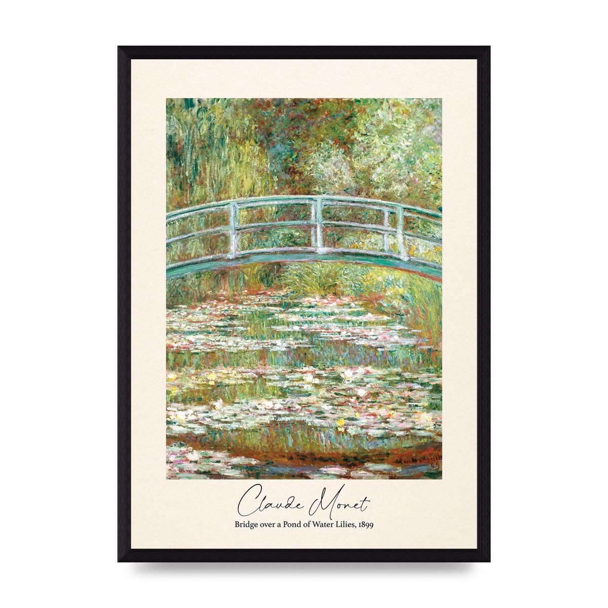 Claude Monet Bridge Over A Pond Of Water Lilies 1899 Wall Art - A3 framed