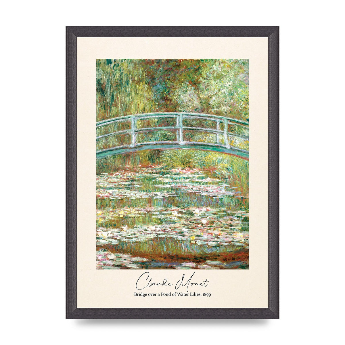 Claude Monet Bridge Over A Pond Of Water Lilies 1899 Wall Art - A3 framed
