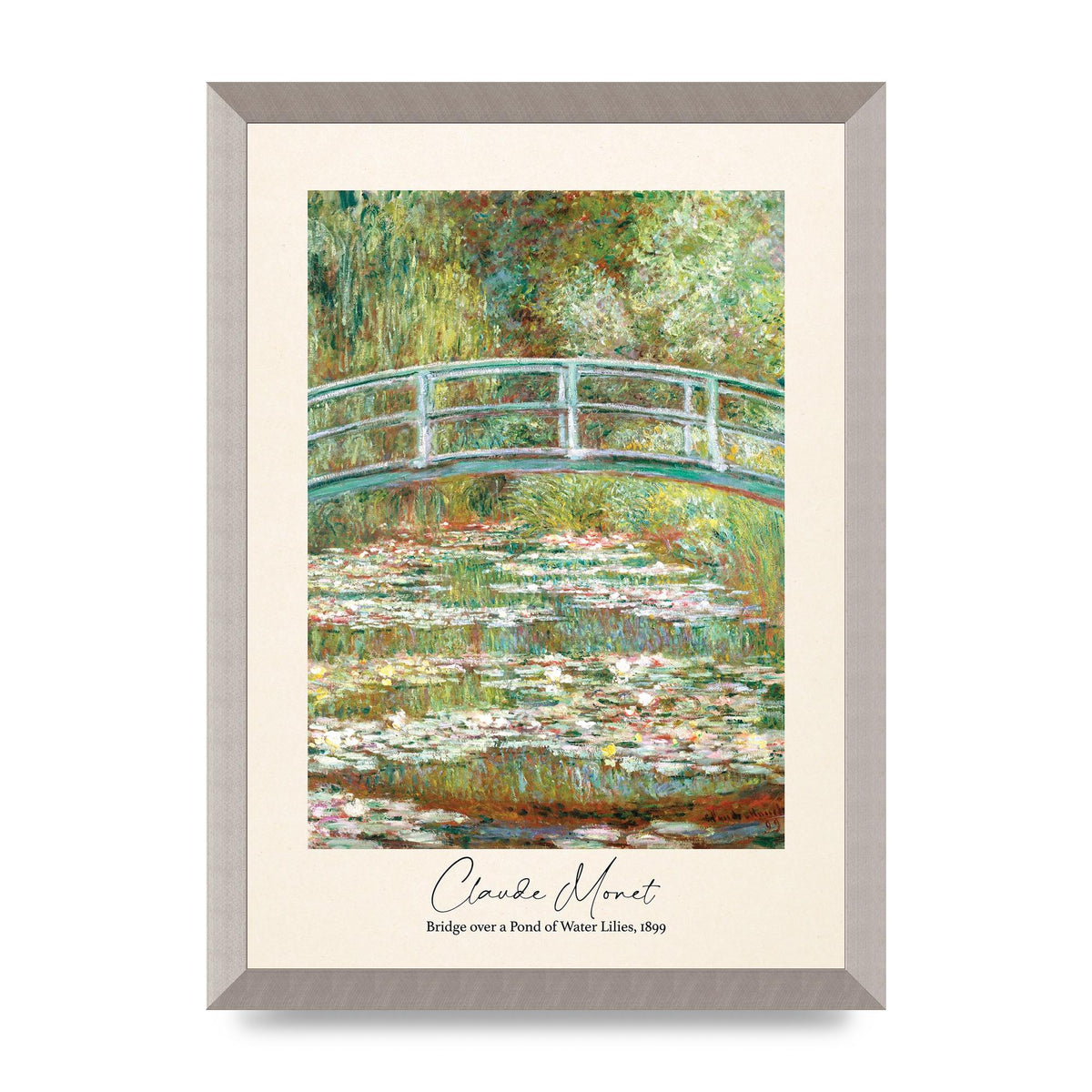 Claude Monet Bridge Over A Pond Of Water Lilies 1899 Wall Art - A3 framed