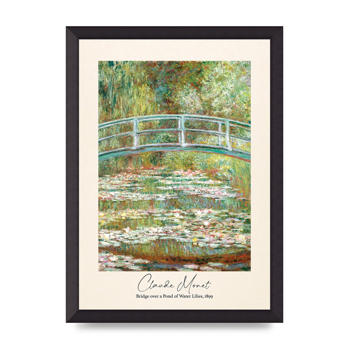 Claude Monet Bridge Over A Pond Of Water Lilies 1899 Wall Art - A3 framed