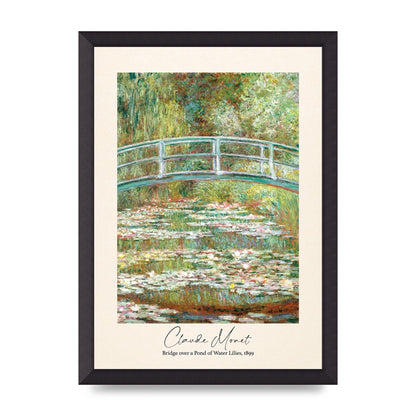 Claude Monet Bridge Over A Pond Of Water Lilies 1899 Wall Art - A3 framed