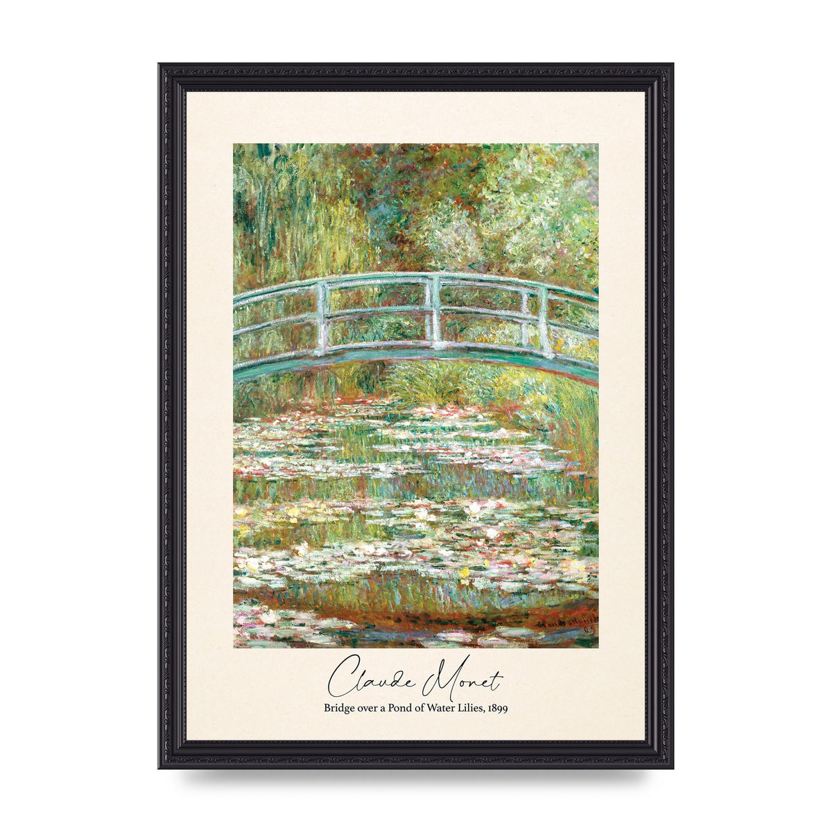 Claude Monet Bridge Over A Pond Of Water Lilies 1899 Wall Art - A3 framed