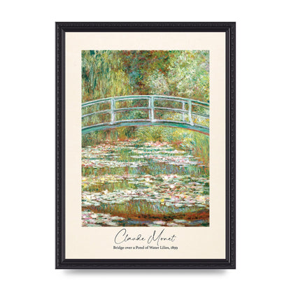 Claude Monet Bridge Over A Pond Of Water Lilies 1899 Wall Art - A3 framed