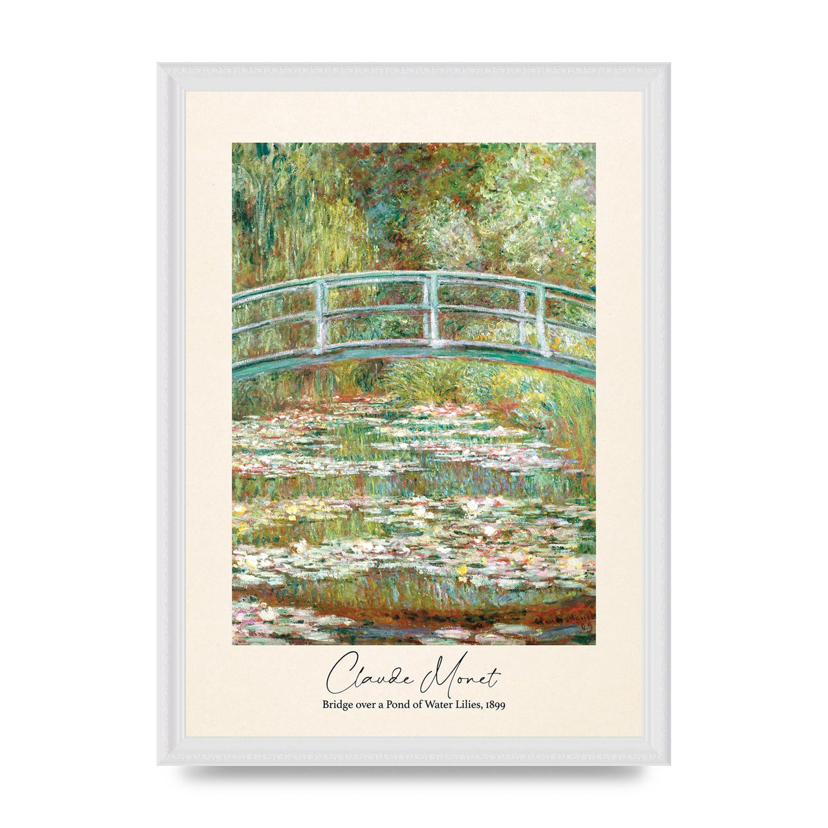 Claude Monet Bridge Over A Pond Of Water Lilies 1899 Wall Art - A3 framed