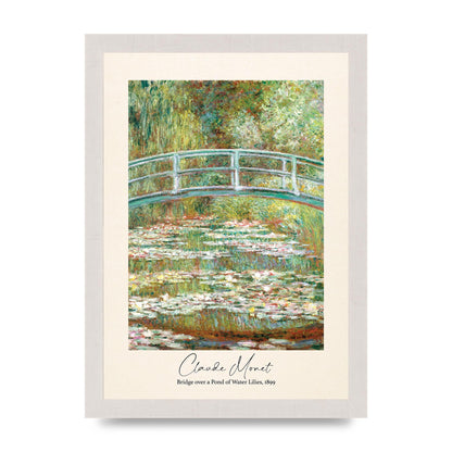 Claude Monet Bridge Over A Pond Of Water Lilies 1899 Wall Art - A4 framed