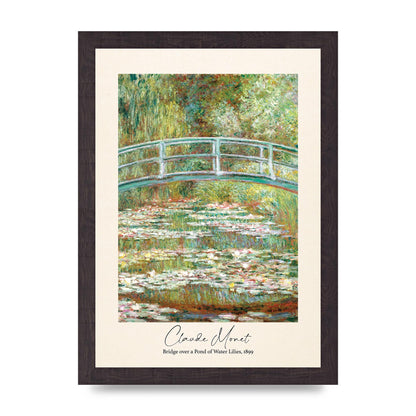 Claude Monet Bridge Over A Pond Of Water Lilies 1899 Wall Art - A4 framed