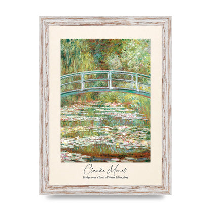 Claude Monet Bridge Over A Pond Of Water Lilies 1899 Wall Art - A4 framed
