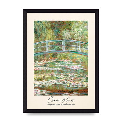 Claude Monet Bridge Over A Pond Of Water Lilies 1899 Wall Art - A4 framed