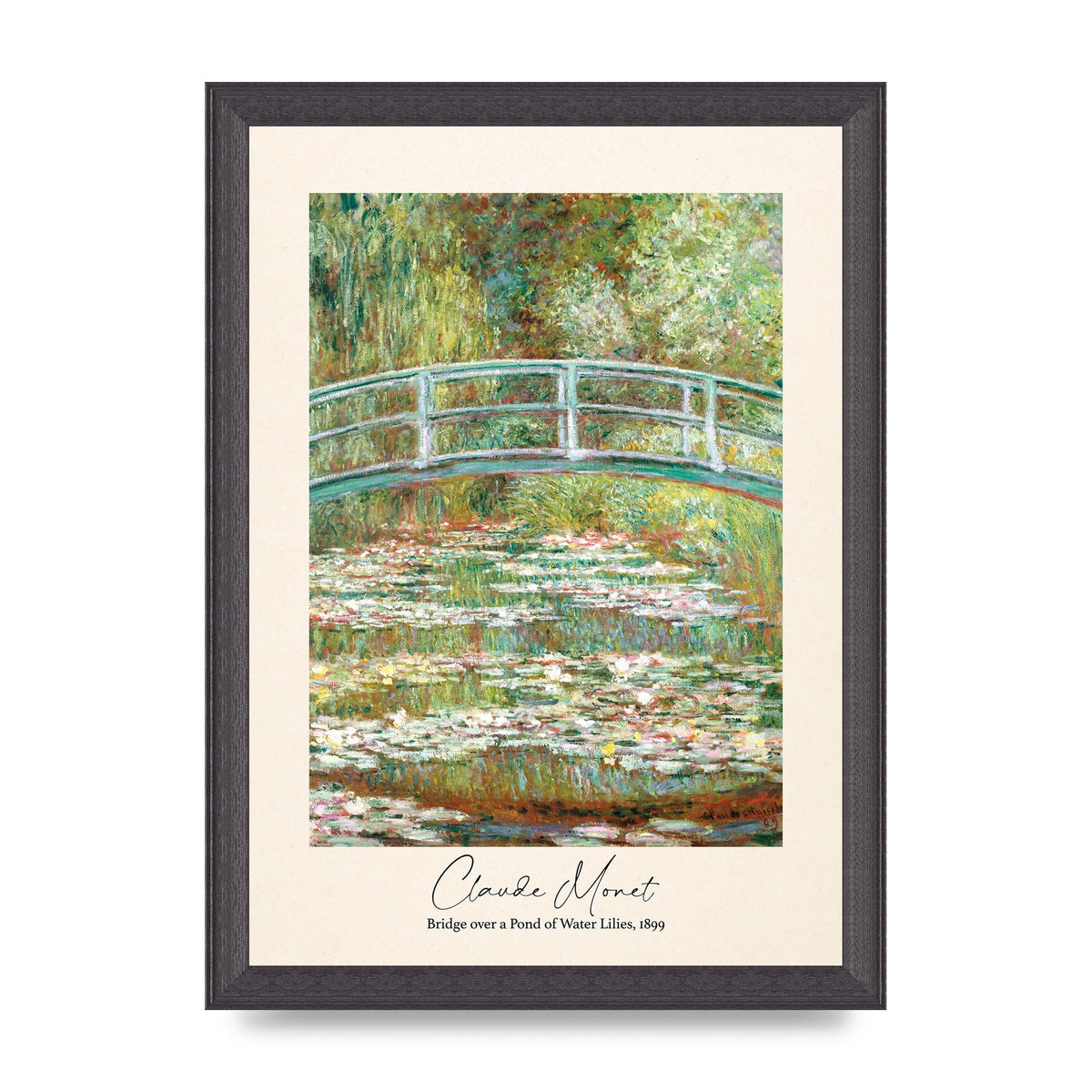 Claude Monet Bridge Over A Pond Of Water Lilies 1899 Wall Art - A4 framed