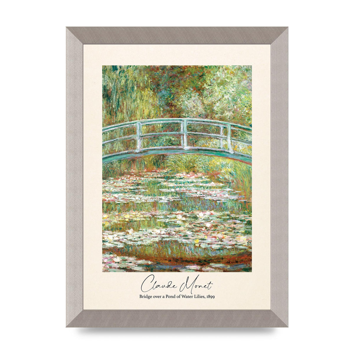 Claude Monet Bridge Over A Pond Of Water Lilies 1899 Wall Art - A4 framed