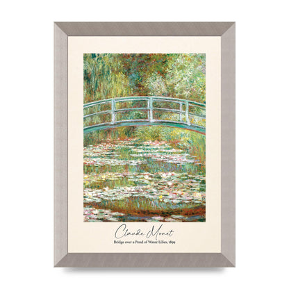 Claude Monet Bridge Over A Pond Of Water Lilies 1899 Wall Art - A4 framed