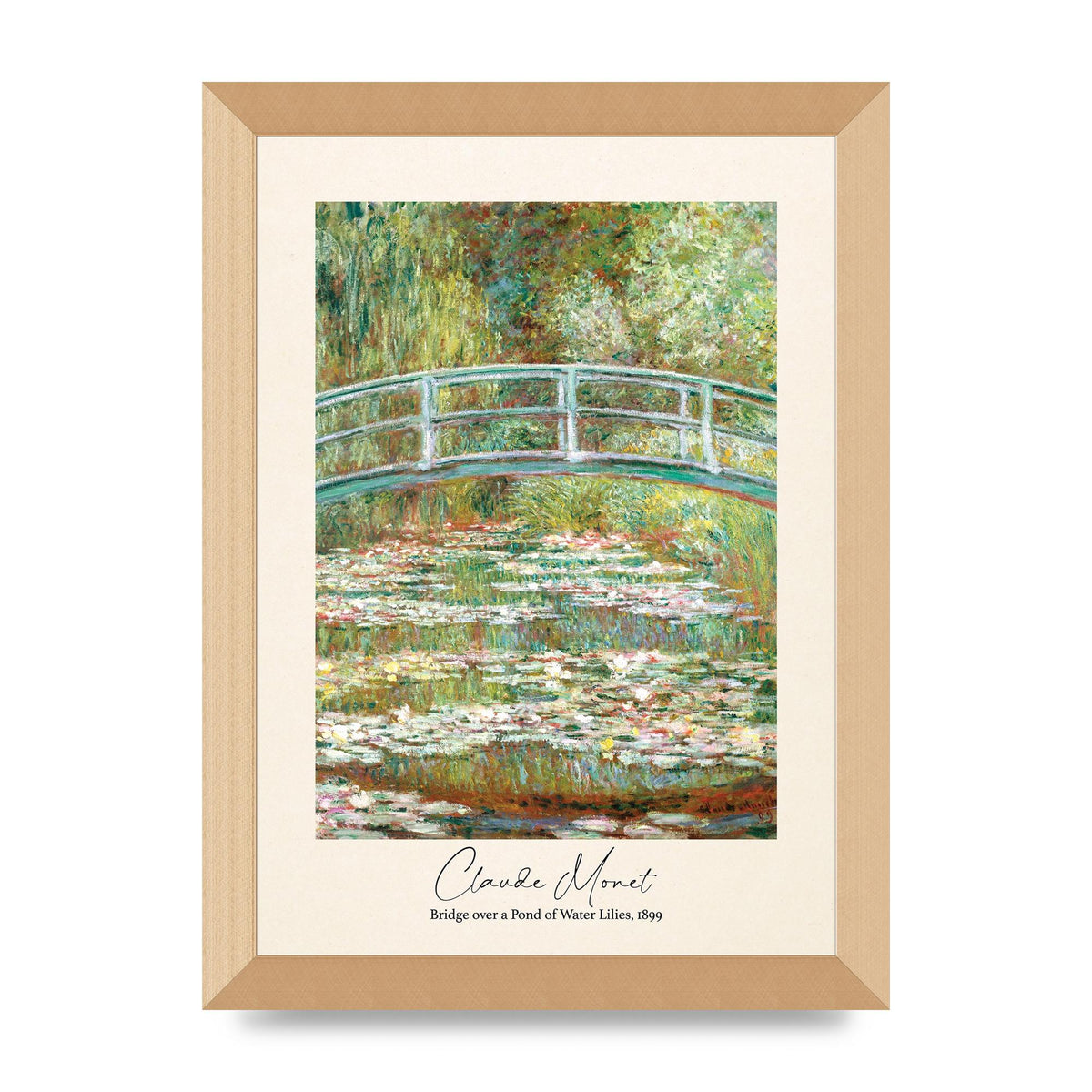 Claude Monet Bridge Over A Pond Of Water Lilies 1899 Wall Art - A4 framed