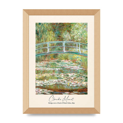 Claude Monet Bridge Over A Pond Of Water Lilies 1899 Wall Art - A4 framed