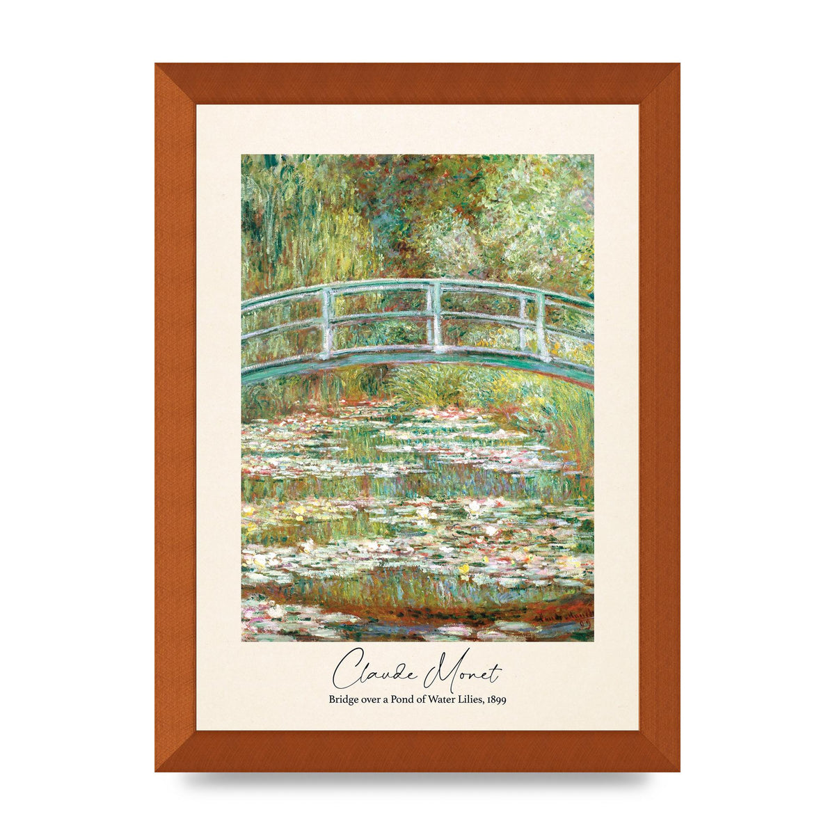 Claude Monet Bridge Over A Pond Of Water Lilies 1899 Wall Art - A4 framed
