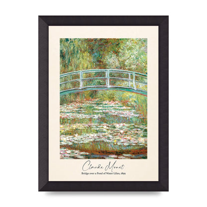 Claude Monet Bridge Over A Pond Of Water Lilies 1899 Wall Art - A4 framed