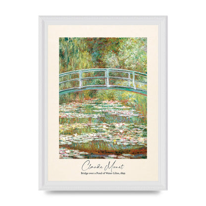 Claude Monet Bridge Over A Pond Of Water Lilies 1899 Wall Art - A4 framed