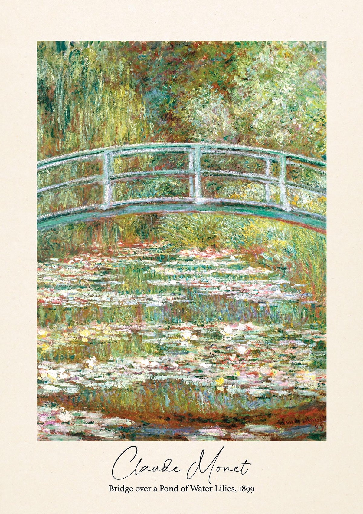 Claude Monet Bridge Over A Pond Of Water Lilies 1899 Wall Art - detail