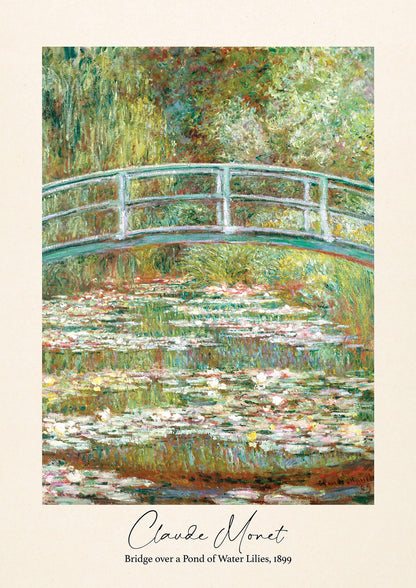 Claude Monet Bridge Over A Pond Of Water Lilies 1899 Wall Art - detail