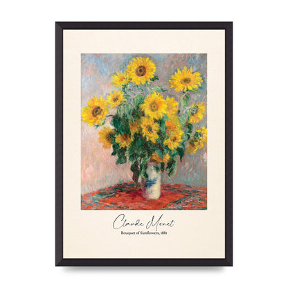 Claude Monet Bouquet Of Sunflowers 1881 Art For The Home - A2 framed