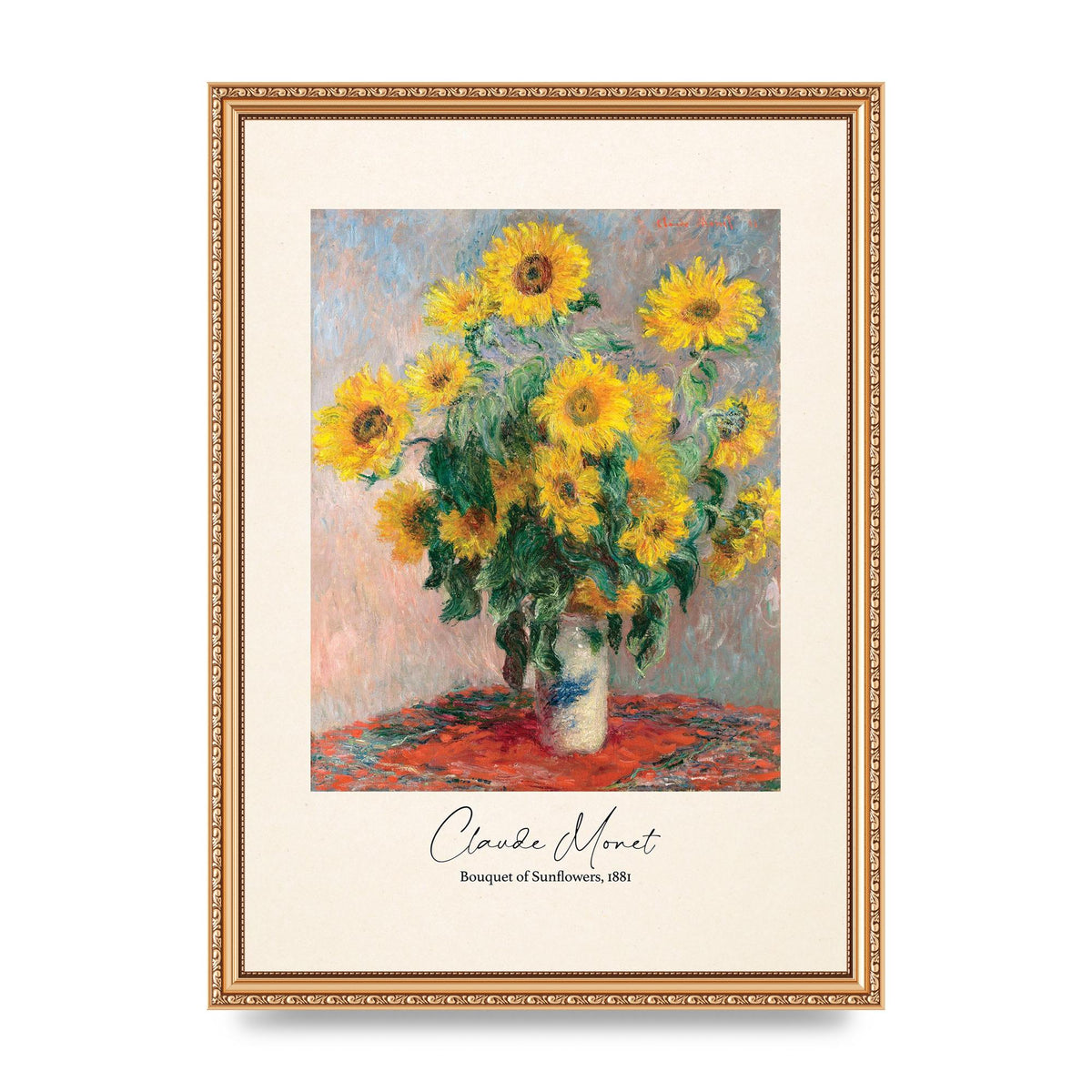 Claude Monet Bouquet Of Sunflowers 1881 Art For The Home - A3 framed