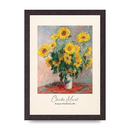 Claude Monet Bouquet Of Sunflowers 1881 Art For The Home - A4 framed