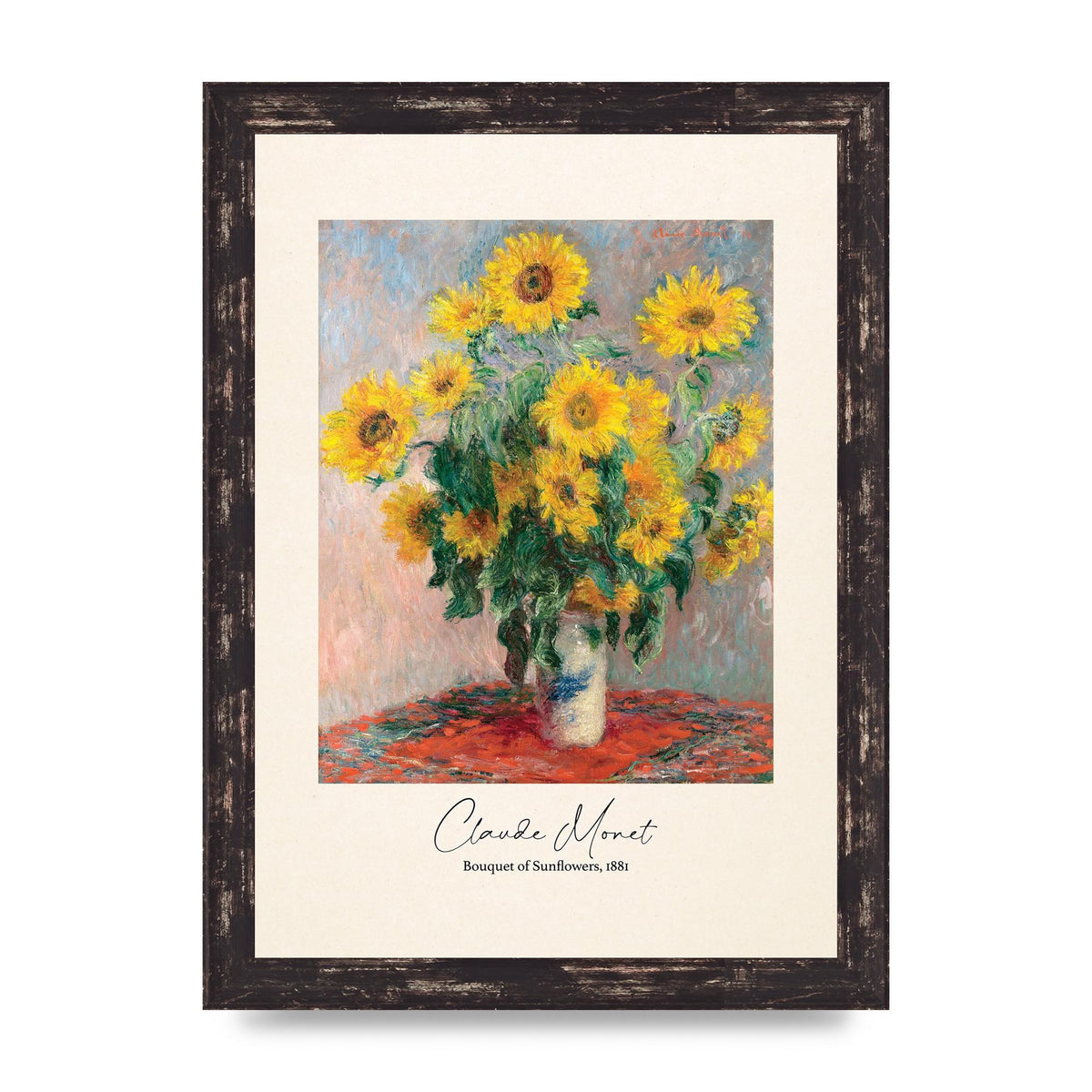 Claude Monet Bouquet Of Sunflowers 1881 Art For The Home - A4 framed