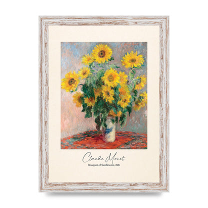 Claude Monet Bouquet Of Sunflowers 1881 Art For The Home - A4 framed