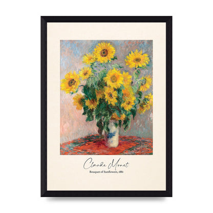 Claude Monet Bouquet Of Sunflowers 1881 Art For The Home - A4 framed