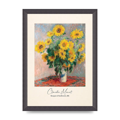 Claude Monet Bouquet Of Sunflowers 1881 Art For The Home - A4 framed