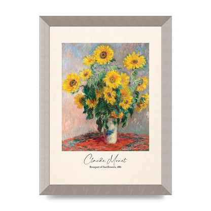 Claude Monet Bouquet Of Sunflowers 1881 Art For The Home - A4 framed