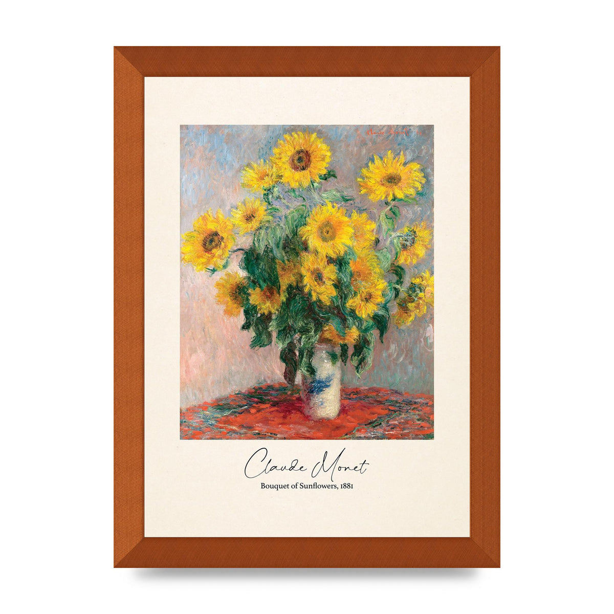 Claude Monet Bouquet Of Sunflowers 1881 Art For The Home - A4 framed