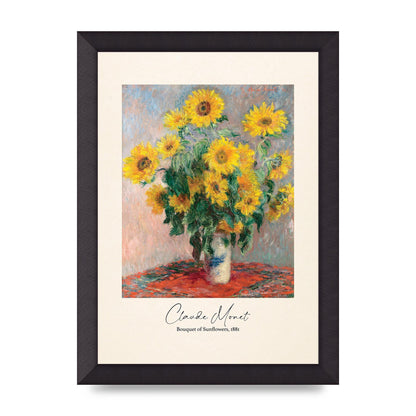 Claude Monet Bouquet Of Sunflowers 1881 Art For The Home - A4 framed