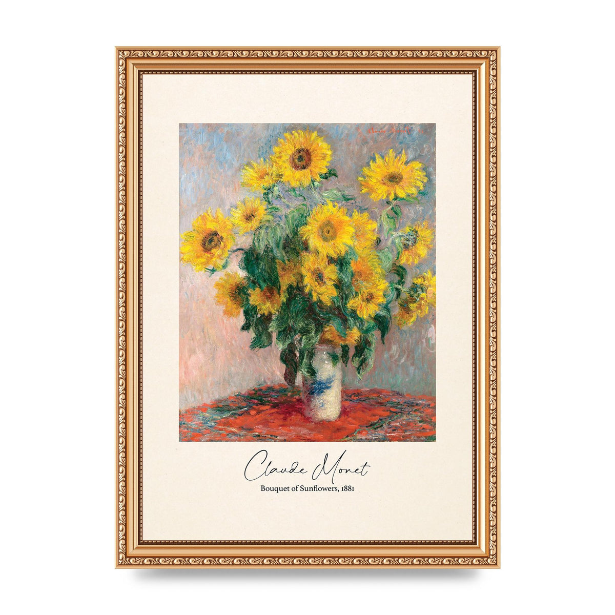 Claude Monet Bouquet Of Sunflowers 1881 Art For The Home - A4 framed