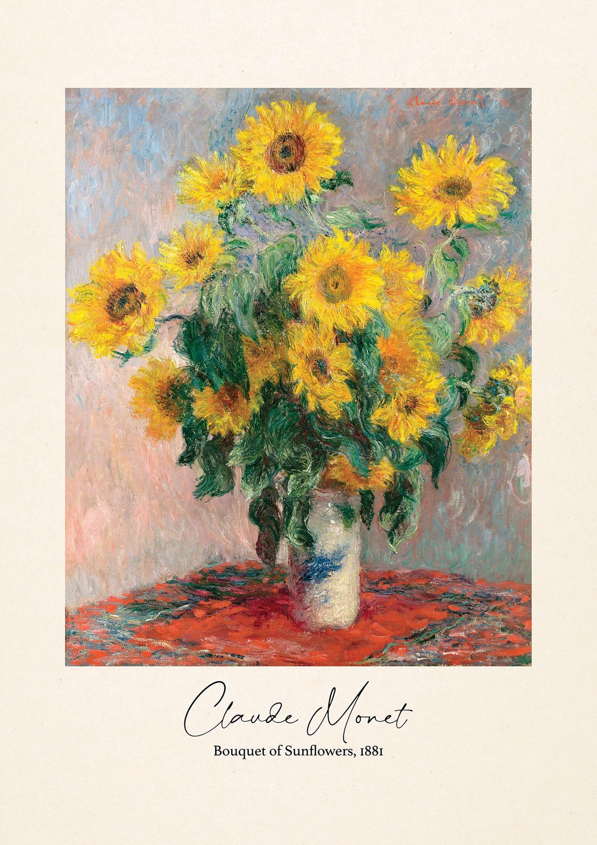Claude Monet Bouquet Of Sunflowers 1881 Art For The Home - detail