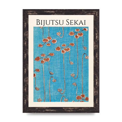 Bijutsu Sekai Vine Illustration Wall Art - A4 framed