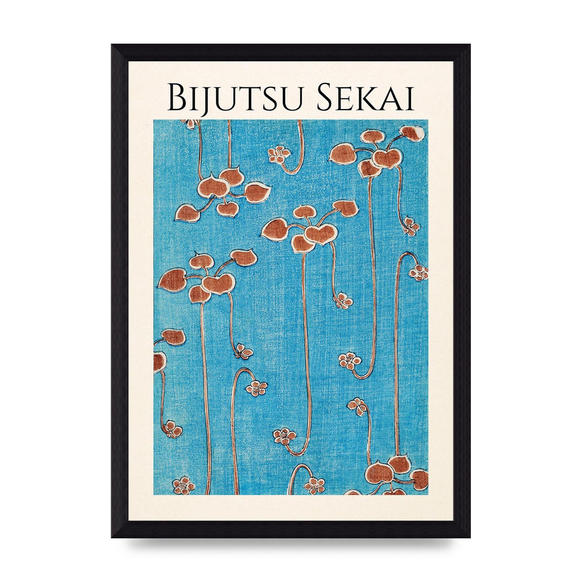 Bijutsu Sekai Vine Illustration Wall Art - A4 framed
