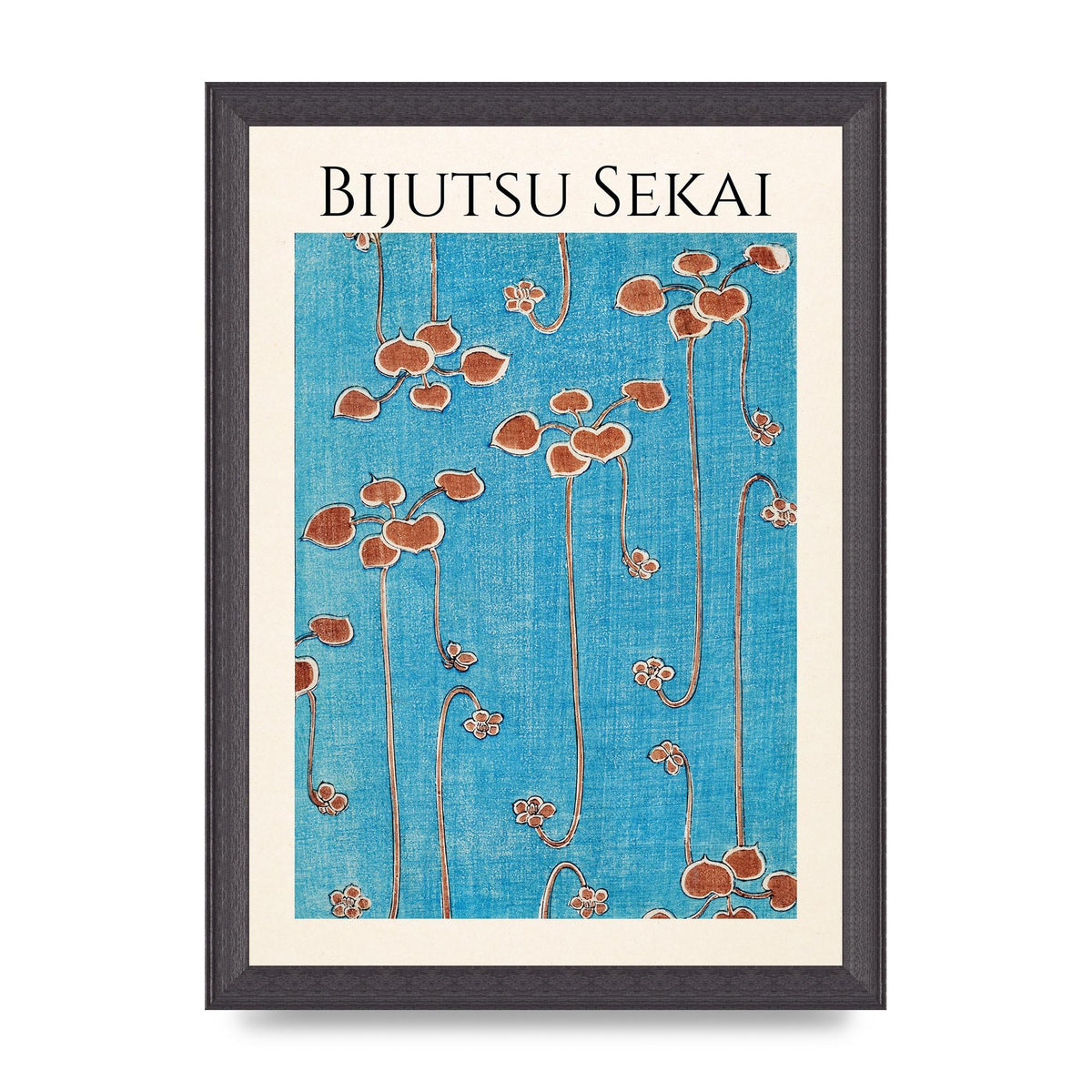 Bijutsu Sekai Vine Illustration Wall Art - A4 framed