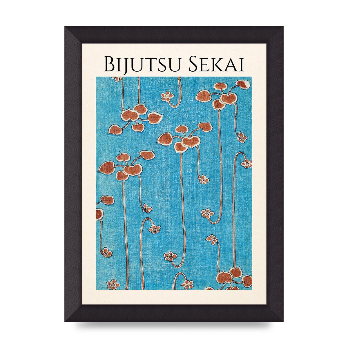 Bijutsu Sekai Vine Illustration Wall Art - A4 framed