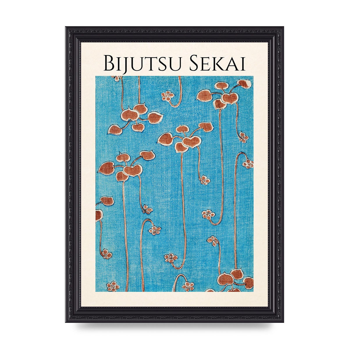 Bijutsu Sekai Vine Illustration Wall Art - A4 framed