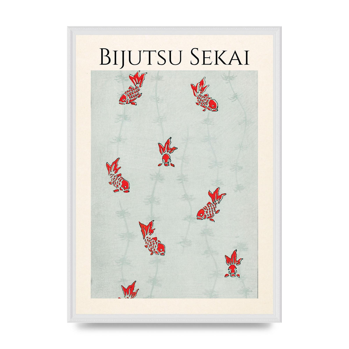 Bijutsu Sekai Seamless Gold Fish Illustration Art For The Home - A2 framed