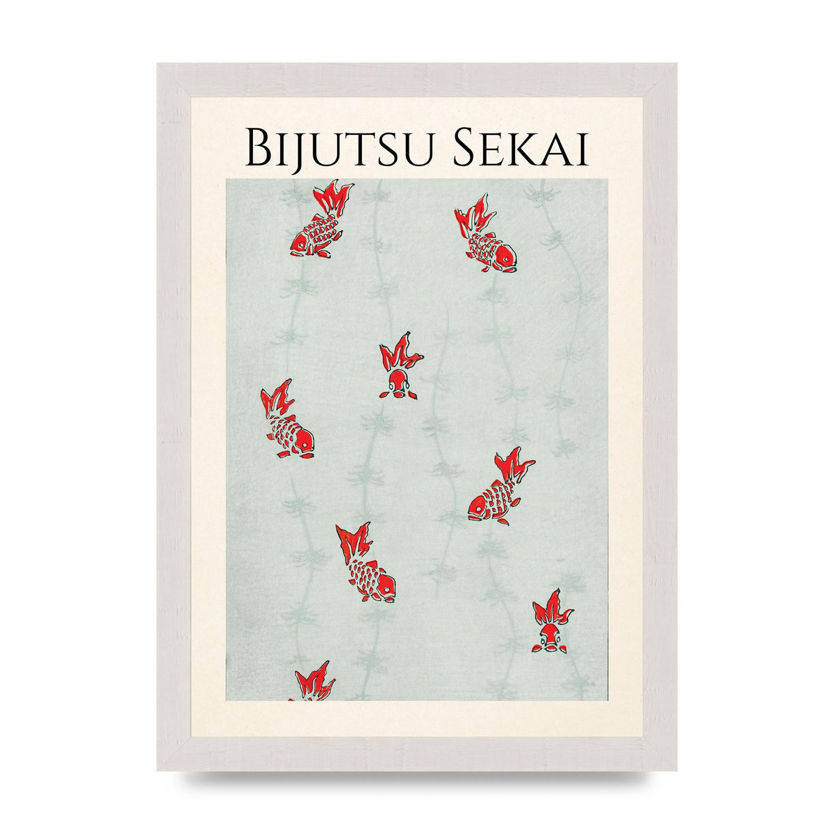 Bijutsu Sekai Seamless Gold Fish Illustration Art For The Home - A4 framed